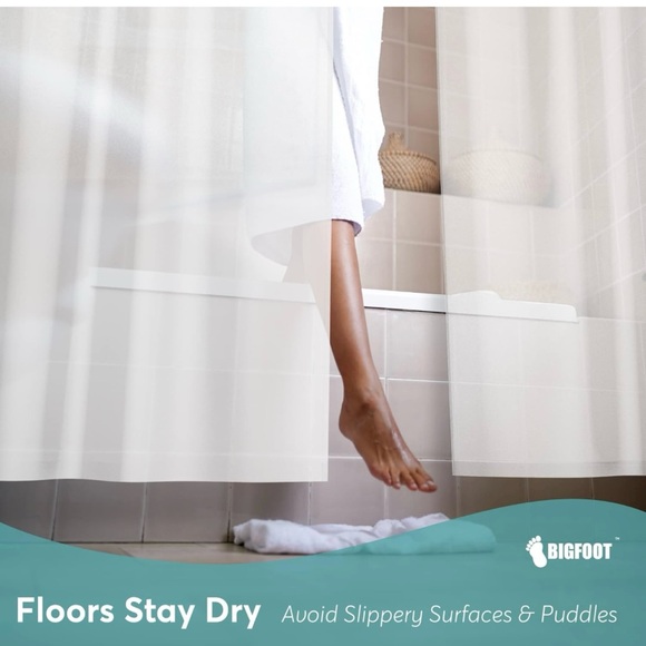 Clear BigFoot Shower Curtain Liner PEVA Heavy Duty & Rustproof Metal Grommets - Picture 5 of 10